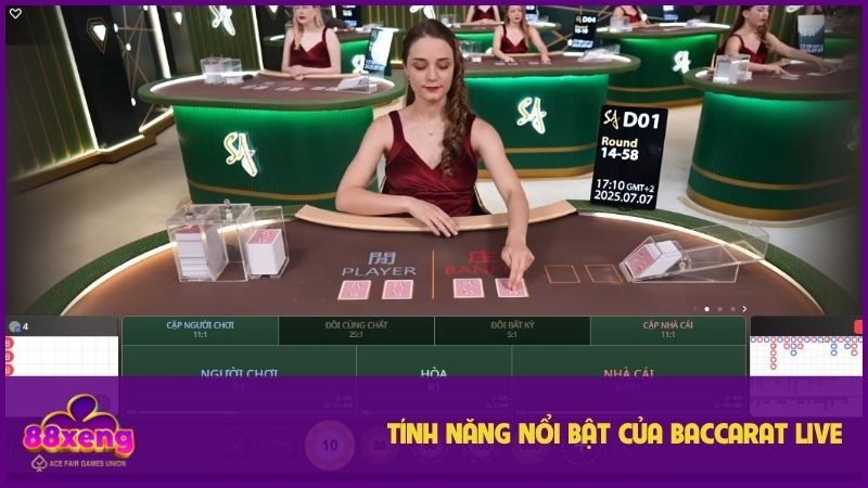 Nhiều tính năng hữu ích trong game Baccarat