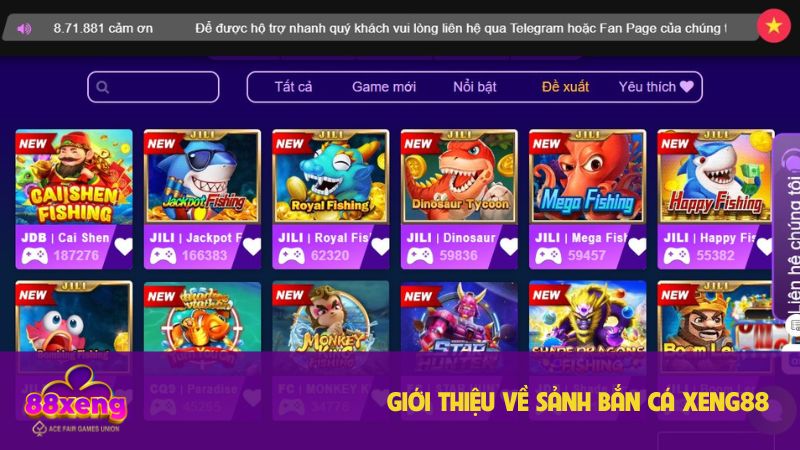 Bắn Cá Xeng88 - Trải Nghiệm Đại Dương Với 3 Game Hot 1 Bắn cá Xeng88 là sảnh nội dung thú vị và được đánh giá cao