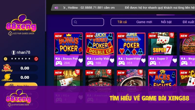 Sơ lược về game bài Xeng88
