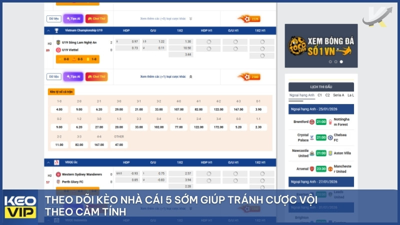 Việc theo dõi kèo nhà cái 5 chuẩn từ sớm giúp anh em có thời gian phân tích, tránh việc đặt cược vội vàng theo cảm tính ở những phút cuối cùng trước giờ bóng lăn.